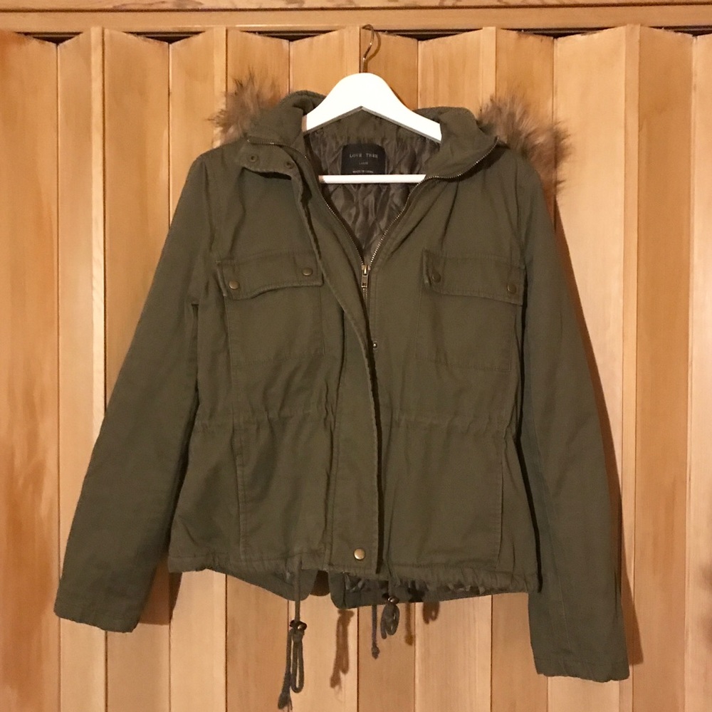 Anorak Jacket w/ Faux Fur Hood